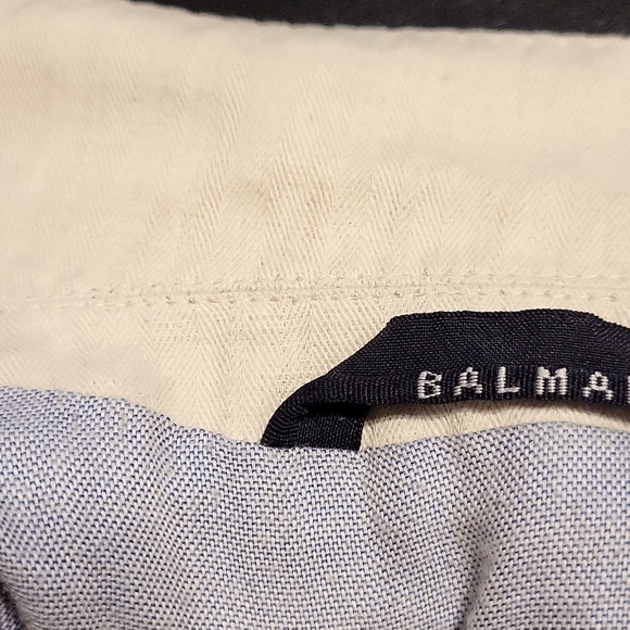 Balmain Classic Light Beige Men's Cotton Linen Blend Blazer Sz 46 - Picture 14 of 15